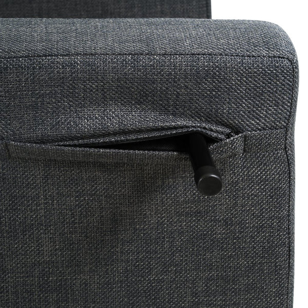 English Elm 3 Foldable Linen Chaise Lounge with Adjustable Backrest Footrest Detachable Pillow Convertible Sofa Bed for Small Spaces Grey 50.59 L x 27.76 W x 11.22 H W1716P280540