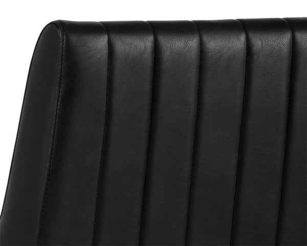 Sunpan Halden Dining Chair Set of 2 – Urban Style with Bold Stitching and Rustic Bronze Steel Frame Vintage Black