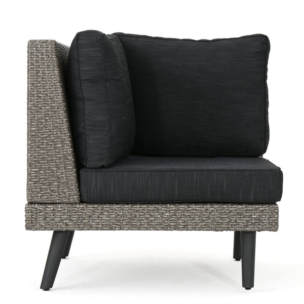 English Elm Christopher Knight Home® - Tahiti Corner Sofa Set With Table - Stylish Brown Outdoor Seating, Weather-Resistant & Comfortable 60125.00SETMBK