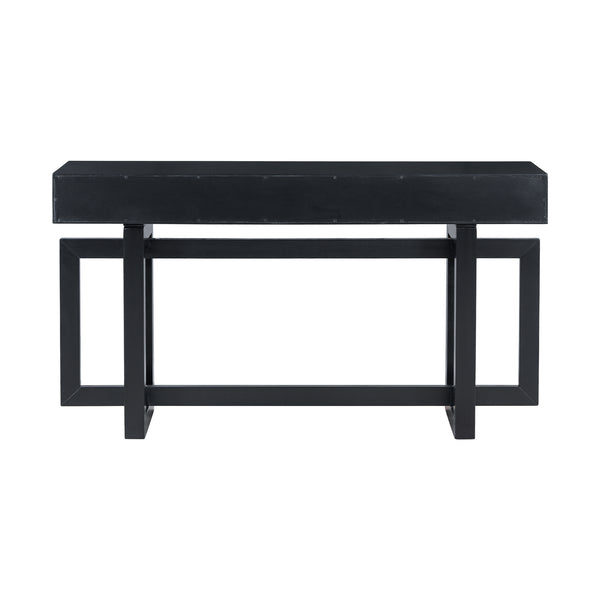 English Elm U_STYLE Elegant Console Table with Three Drawers, Long Slim Entryway Table for Hallway & Foyer Storage Black N711P175776B