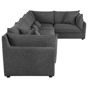 English Elm Tomasina 6-Piece Modular Sectional Sofa - Plush Comfort, Versatile Design & Stylish Barely Black Upholstery B062S01133-GIGA