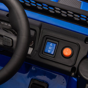 English Elm 12v Kids Electric Ride on Truck with Parental Remote Four Wheel Suspension and Led Lights Blue W1578P187460
