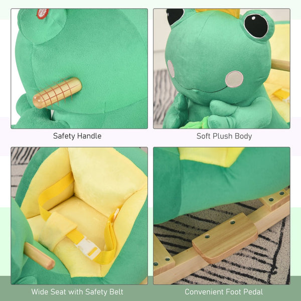 English Elm Qaba Bunny Rocker Toddler Ride on with Velvet Plush Carrot Toy and Realistic Sounds W2225P217688
