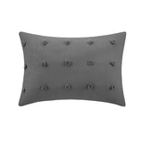 Urban Habitat Brooklyn Casual Cotton Jacquard Pom Pom Oblong Pillow UH30-2378 Charcoal