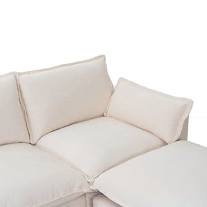 English Elm 93.31" Modular L-shaped Sectional with Movable Ottoman Chenille 4-seat Living Room Sofa Beige W2795S00034