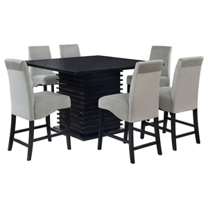English Elm Giannis 7-Piece Counter-Height Dining Set With Cushioned Stools For Modern Home Comfort & Style B062S01044
