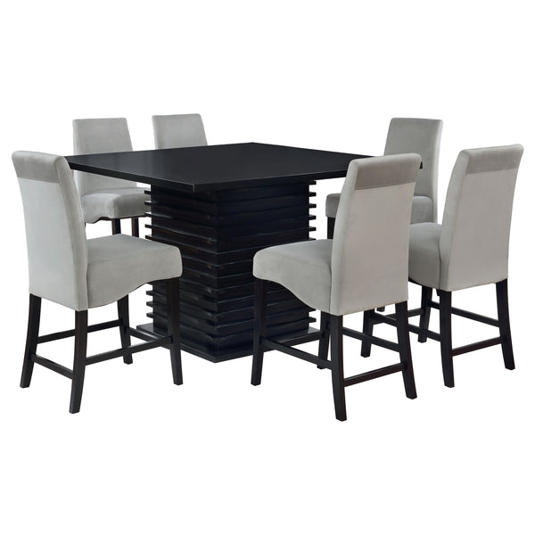 English Elm Giannis 7-Piece Counter-Height Dining Set With Cushioned Stools For Modern Home Comfort & Style B062S01044