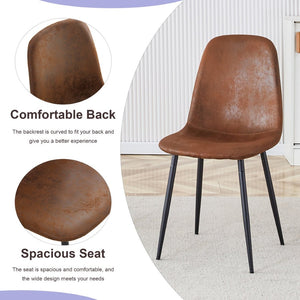 English Elm Table And Chair Set - Modern Extendable Round-To-Oval Dining Table With 4 Plush Suede Chairs For Comfort W1151S04100-GIGA