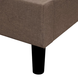 English Elm Classic Upholstered Tufted Platform Bed with Padded Linen Headboard, Modern Solid Wood Frame Chic Brown 66 L x 41 W x 6 H B2741P329264