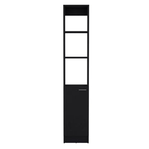 English Elm Parks Linen Bathroom Storage Cabinet Tall 70.8" High Black Engineered Wood with 6 Shelves, Adjustable B200P188843