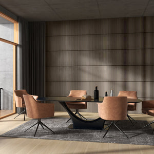 English Elm HOMCOM 3D Faux Wood Wall Panels 24" x24" Sound Absorbing Slat Panels for Home Office & Ceiling Decor Walnut W2225P229715