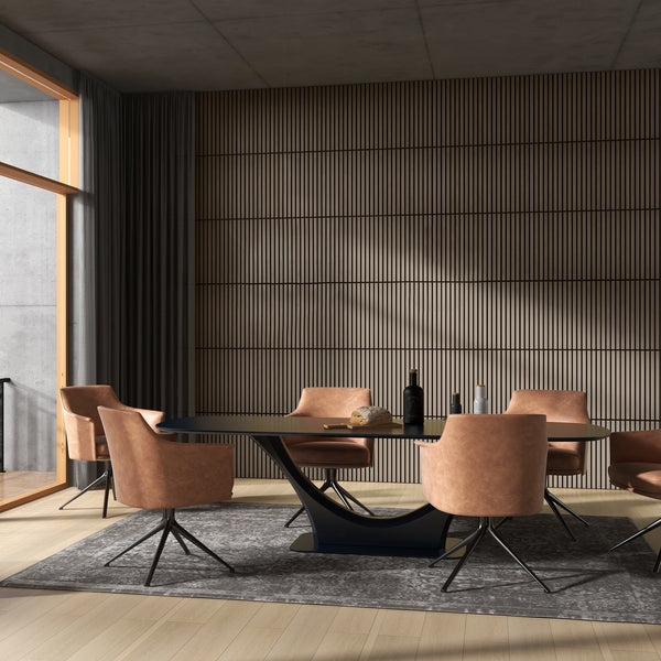 English Elm HOMCOM 3D Faux Wood Wall Panels 24" x24" Sound Absorbing Slat Panels for Home Office & Ceiling Decor Walnut W2225P229715