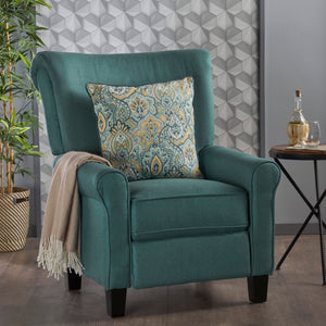 Christopher Knight Home® - Noble House - Thalia Traditional Dark Teal Fabric Recliner