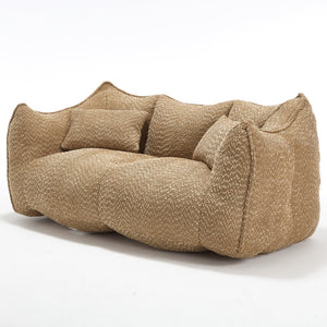 English Elm Soft Plush Foam Beanbag Chair for Two People, Square Recliner Sofa With Superfiber Comfort Embrace Coffee W1996P252275