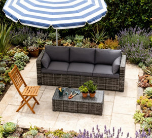 English Elm Seater Outdoor Pe Rattan Sofa Deep Cushioned Patio Couch for Deck or Poolside T3971P417854