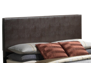 English Elm Aaron G1800-TB-UP Twin Bed with Durable Cappuccino PU Upholstery, Low-Profile Design, Ships Fast Beige 4 L x 33 W x 44 H B078108065