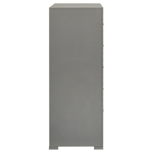 English Elm Pierce Five Drawer Chest with Diamond Emboss Texture and Sleek Contemporary Bedroom Storage Grey B062P447672