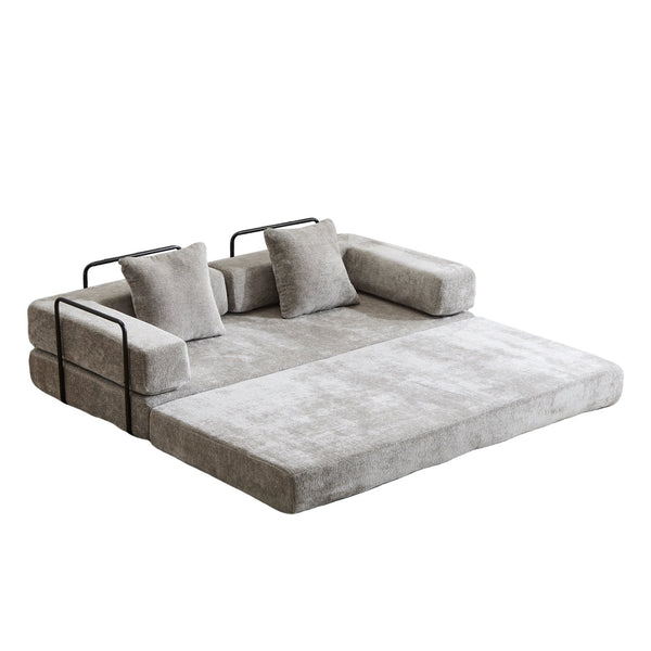 English Elm Floor Couch - Convertible Chenille Sofa Bed With Pillow Support For Ultimate Comfort In Any Space W3723P344872