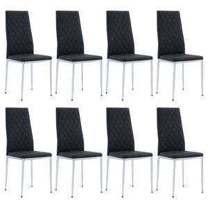 English Elm Office modern visitor chairs set of 8 — stylish leather-look reception seating, mid-back, durable frame, comfy cushions for meeting rooms and cafes Black W2920P303605