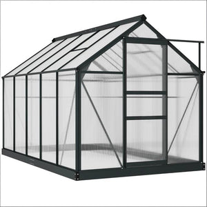 English Elm Walk-in Outdoor Greenhouse Polycarbonate Panels Aluminum Frame Uv Protection Rooftop Vent T3971S00158