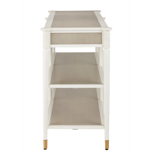 Aster Console Table - Elegant Mahogany & Oak Design with Brass Accents, Perfect for Any Room!