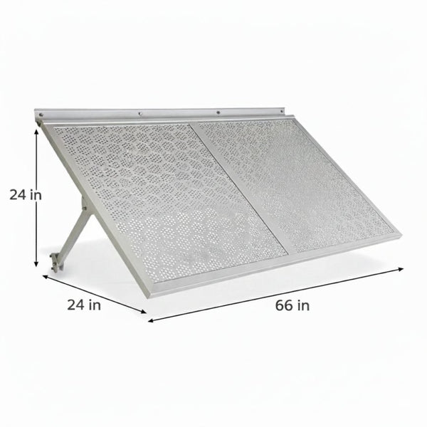 English Elm Haze Aluminum Outdoor Awning White Powder Coat Architectural Entry Door Weather Shield B2755P462229