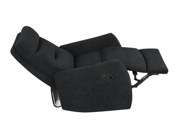 English Elm Paterson Microsuede Velvet Rocker Recliner Plush Swivel Chair for Living Room Black B078P497895
