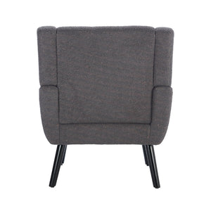 English Elm Modern Pu Leather Ergonomic Accent Chair with Padded Arms and Matte Black Legs Grey W676P172469
