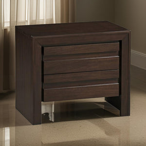 English Elm Wooden Mahogany Nightstand Two Drawer Transitional Bedside Table Rich Espresso Finish B056P417129