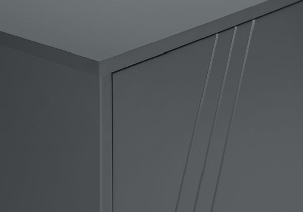 English Elm Tv Stand, 60 Inch Grey Laminate Console For Modern Living Room, Office, With Hidden Cable Management B2710P219109-GIGA