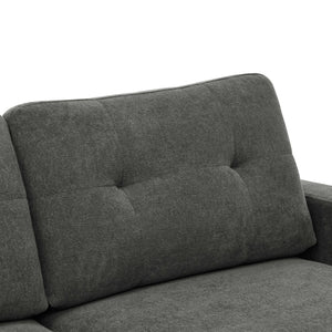English Elm 67.7" Tufted Button Mid-century Loveseat with Splayed Wood Legs for Living Rooms Gray B355P428575