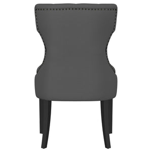English Elm Gillian Modern Wingback Dining Side Chair with Curved Barrel Back, Tufted Upholstery & Nailhead Trim B062P299884