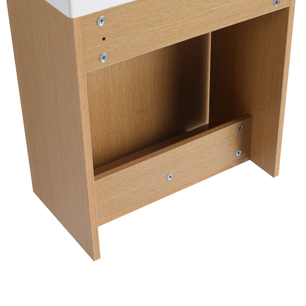 English Elm 18.5" Stylish Wall-Mounted Bathroom Vanity With Durable Resin Sink, Soft-Close Door, Space-Saving Design W1972P362138