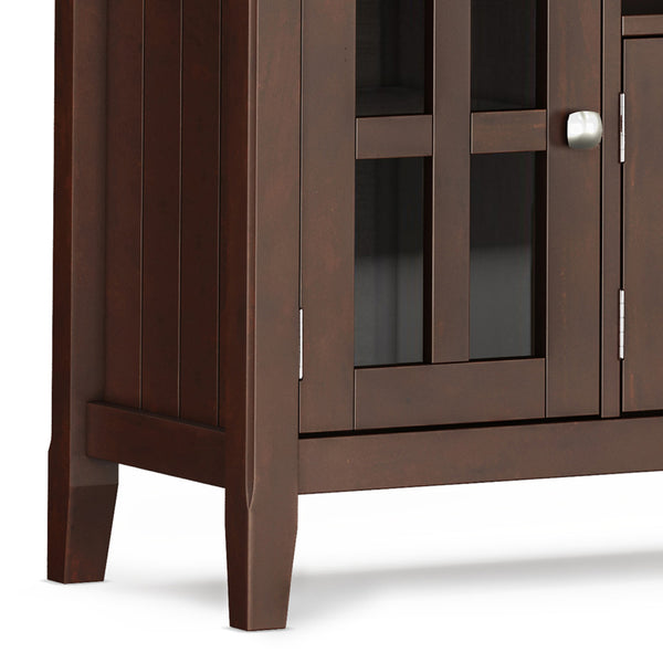 English Elm Acadian 72" Wide TV Media Stand Brown Wood & Glass - Handcrafted, Tempered Glass Doors, Cord Mgmt B136P203486