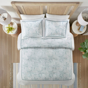 English Elm Duvet Harbor House Maya Bay Embroidered Seashell & Sand Dollar 200TC Cotton Full/Queen Set Multicolor 11.81 L x 9.84 W x 4.33 H B03595770