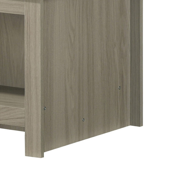 English Elm 43"w Two-tone Oak Coffee Table with Dual Open Shelves for Modern Living Rooms B016P416179