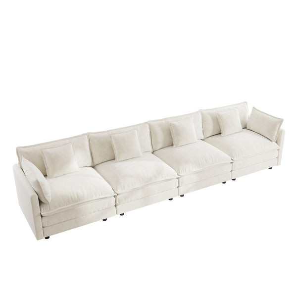 English Elm Free Combination Modular Sectional Sofa Chenille Upholstered 4 Seat Living Room W714S00562
