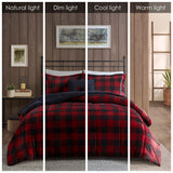 Woolrich Alton Lodge/Cabin Plush to Sherpa Down Alternative Comforter Set WR10-3100 Red/Black Buffalo Check