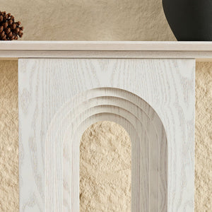 English Elm Length 47.24 Inch Entryway Console Table with Loopback Design, Narrow Modern MDF Sofa Table for Hallway W2582P360922