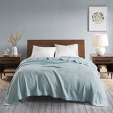 Madison Park Egyptian Cotton Casual Blanket MP51N-6187 Light Blue