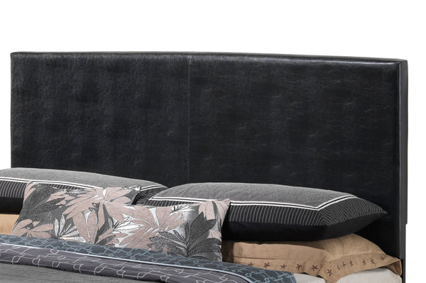 English Elm Sleek Black Full Bed with PU Upholstery, Sturdy Durable Frame, Quick Assembly & Under-Bed Storage B078108074