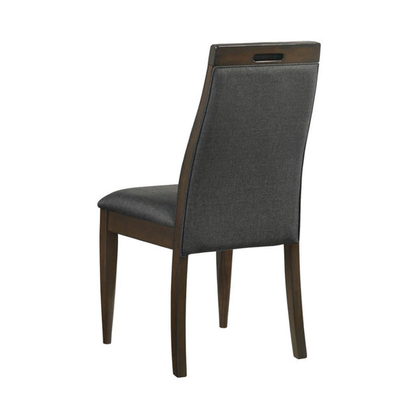English Elm Set Of 2 Contemporary Grey Upholstered Dining Chairs With Dark Walnut Finish For Modern Spaces B016P225492-GIGA