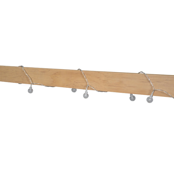 English Elm Full House Bed Frame with Window & Fence Playhouse Design, Sturdy Pine/MDF, Safe 400lb Capacity Natural N709P215545N