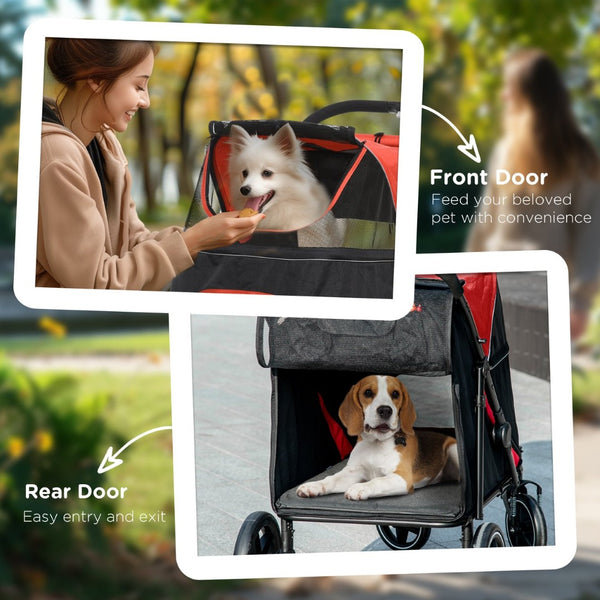 English Elm Dog Stroller for Large Breeds up to 66 Lbs with One Click Fold and Mesh Ventilation T3971P406423
