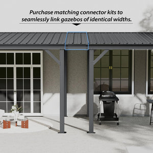 English Elm Gazebo Expansion Connector Kit Powder Coated Steel for Wall Mounted Lean to Structures W1859S00228
