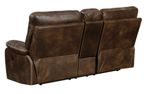 English Elm Wallace & Bay - Brown Power Reclining Loveseat – Rustic Contemporary Chocolate Fabric, Easy-Care Comfort, 75" Wide B361P384417