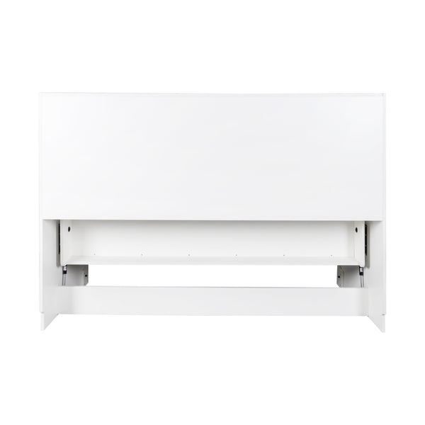 English Elm Murphy Space-Saving Bed with Built-In Desk — Foldaway Horizontal or Vertical Cabinet for Small Rooms W331S00149