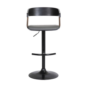 English Elm Larisa Adjustable Swivel Barstool Gray Faux Leather Seat Industrial Metal Frame B2736P464844