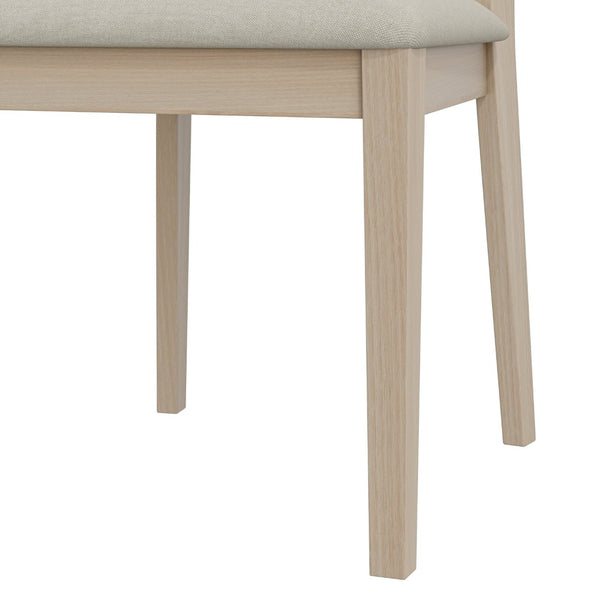English Elm Du Cap Gray Upholstered Dining Chairs with White Wash Wood Legs Set of 2 B127P495085