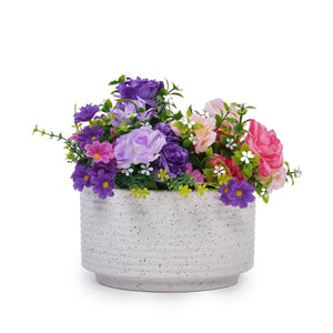 English Elm 2 Pieces Ceramic Flowerpot Set - Elegant Milk White Planters Perfect For Indoor & Outdoor Décor W3273P322550